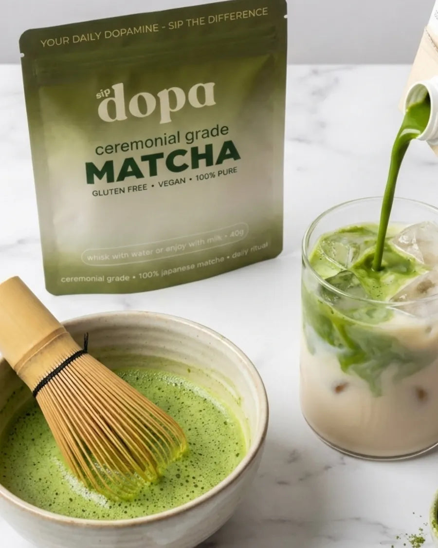Frothing matcha