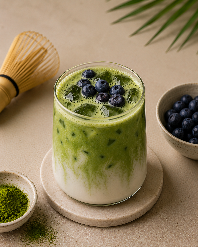 Blueberry Matcha Latte Recipe | Sip Dopa