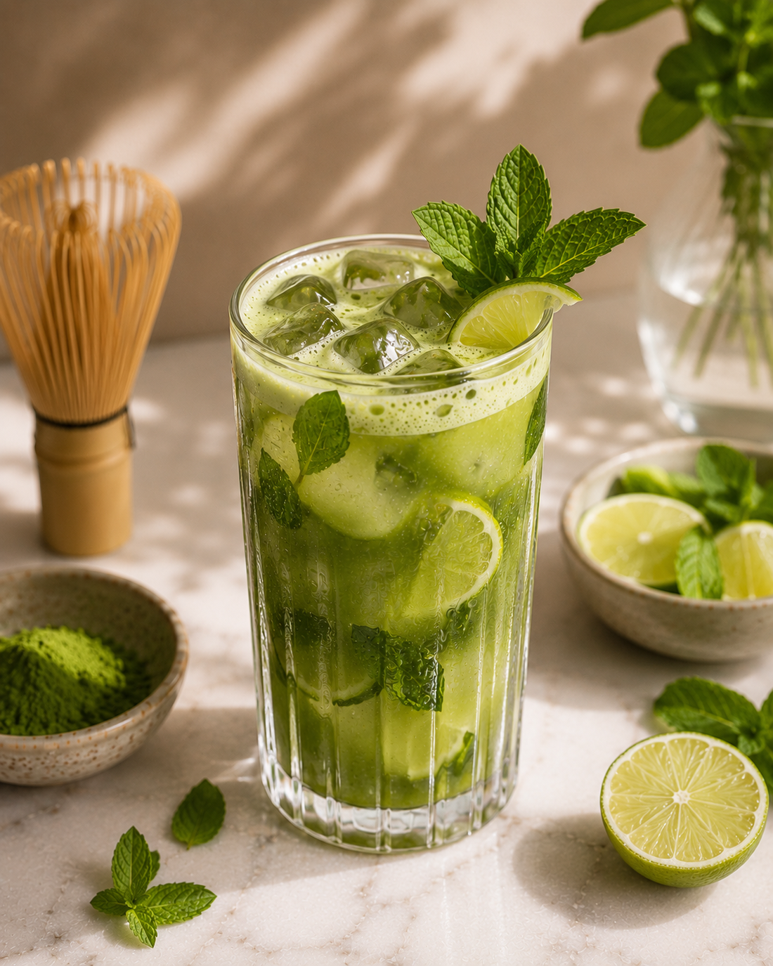 Matcha Mojito Mocktail Recipe | Sip Dopa