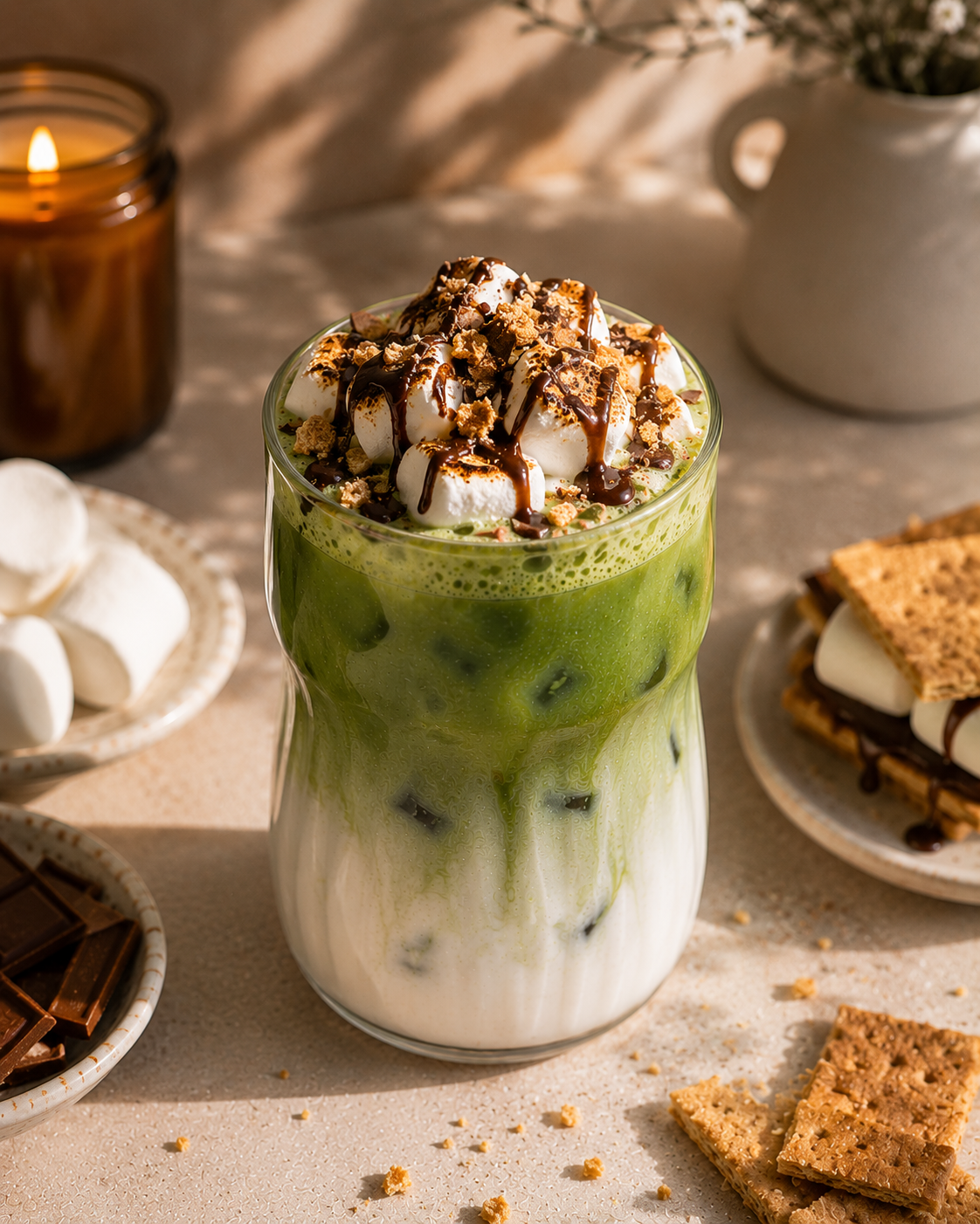 S'mores Matcha Recipe | Sip Dopa